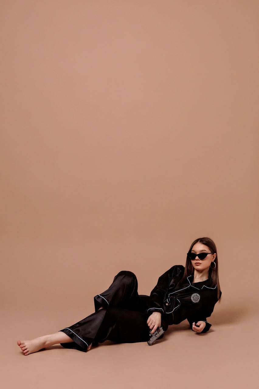 In black