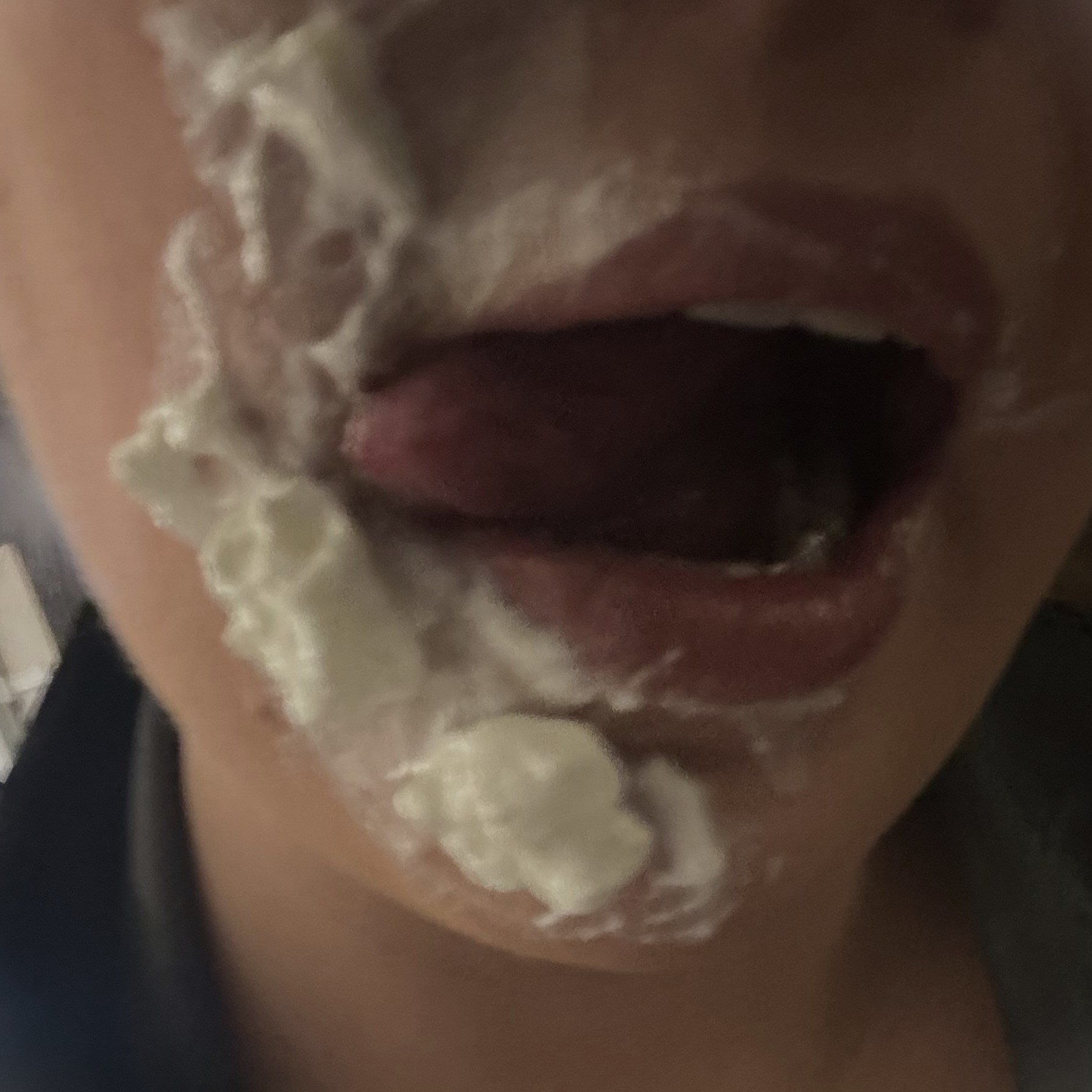 Put cream on boob 140424
